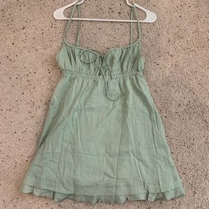 PRINCESS POLLY Sage green babydoll mini dress